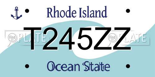 T245ZZ Rhode Island License Plate