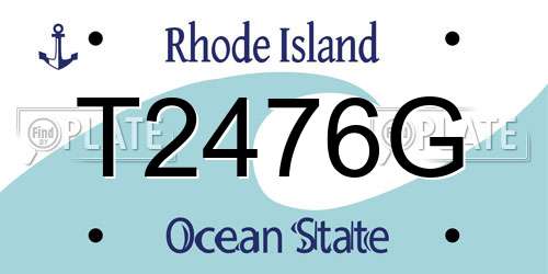 T2476G Rhode Island License Plate