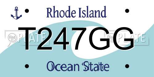 T247GG Rhode Island License Plate