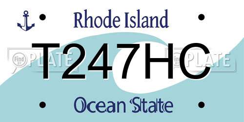 T247HC Rhode Island License Plate