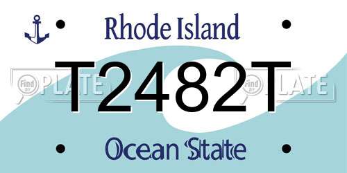 T2482T Rhode Island License Plate