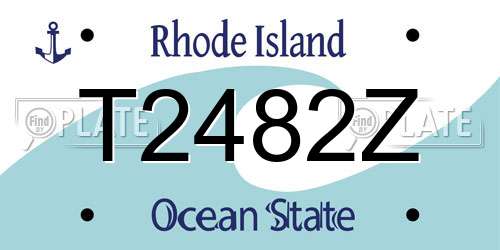 T2482Z Rhode Island License Plate