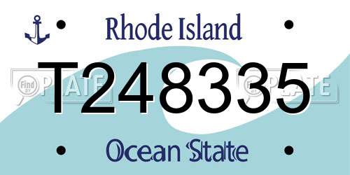 T248335 Rhode Island License Plate
