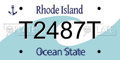T2487T Rhode Island License Plate