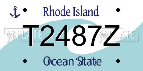 T2487Z Rhode Island License Plate