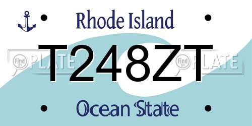 T248ZT Rhode Island License Plate