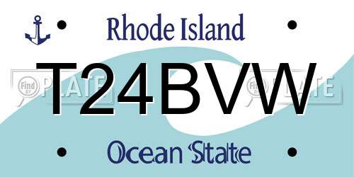 T24BVW Rhode Island License Plate