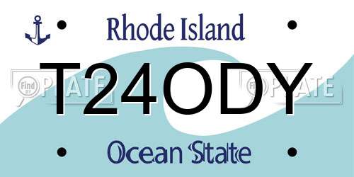 T24ODY Rhode Island License Plate