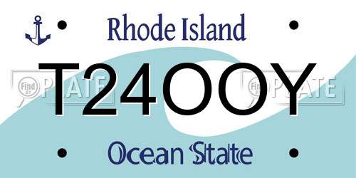 T24OOY Rhode Island License Plate