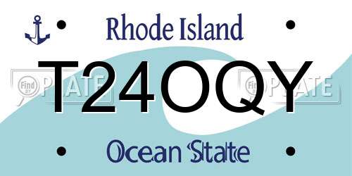 T24OQY Rhode Island License Plate