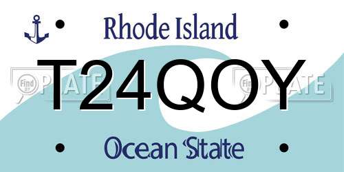 T24QOY Rhode Island License Plate