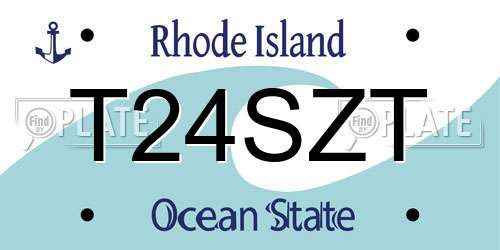 T24SZT Rhode Island License Plate