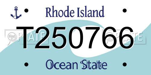 T250766 Rhode Island License Plate