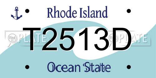 T2513D Rhode Island License Plate