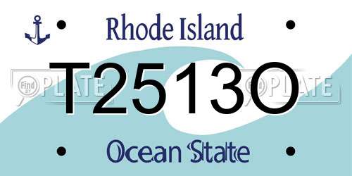 T2513O Rhode Island License Plate