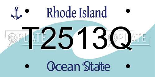T2513Q Rhode Island License Plate