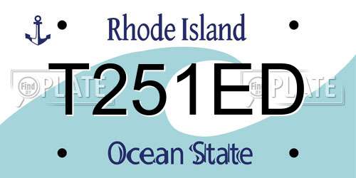 T251ED Rhode Island License Plate