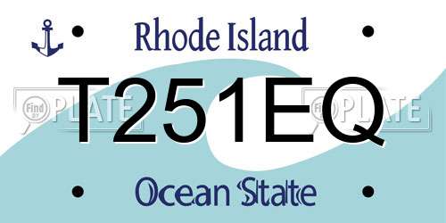 T251EQ Rhode Island License Plate