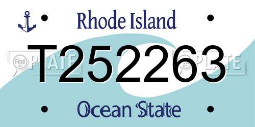 T252263 Rhode Island License Plate