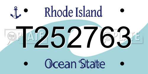 T252763 Rhode Island License Plate