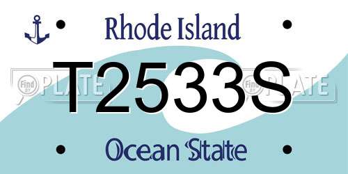 T2533S Rhode Island License Plate