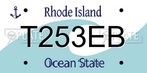 T253EB Rhode Island License Plate