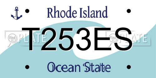 T253ES Rhode Island License Plate