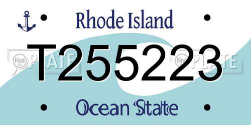 T255223 Rhode Island License Plate
