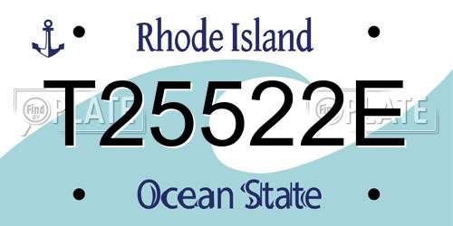 T25522E Rhode Island License Plate