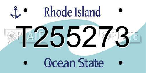 T255273 Rhode Island License Plate