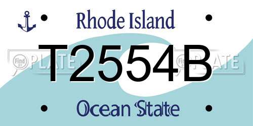 T2554B Rhode Island License Plate