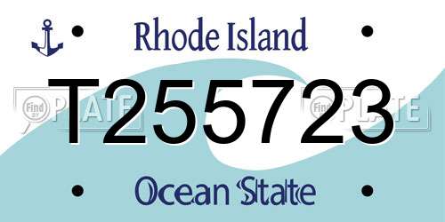 T255723 Rhode Island License Plate