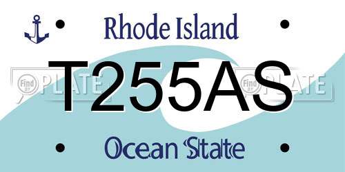 T255AS Rhode Island License Plate