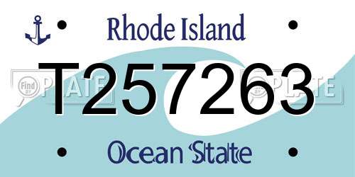 T257263 Rhode Island License Plate