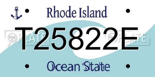 T25822E Rhode Island License Plate