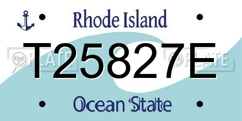 T25827E Rhode Island License Plate