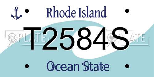 T2584S Rhode Island License Plate