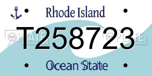 T258723 Rhode Island License Plate