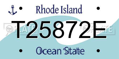 T25872E Rhode Island License Plate
