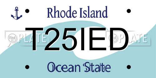 T25IED Rhode Island License Plate