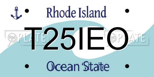 T25IEO Rhode Island License Plate
