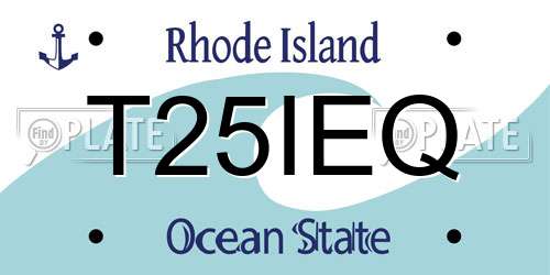 T25IEQ Rhode Island License Plate
