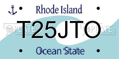 T25JTO Rhode Island License Plate