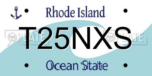 T25NXS Rhode Island License Plate