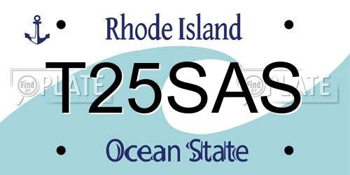 T25SAS Rhode Island License Plate