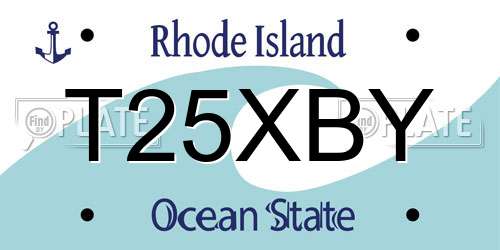 T25XBY Rhode Island License Plate