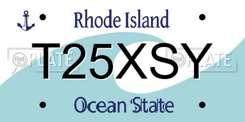 T25XSY Rhode Island License Plate