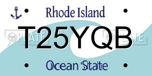 T25YQB Rhode Island License Plate