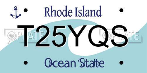 T25YQS Rhode Island License Plate