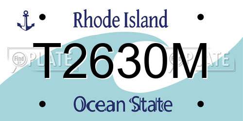 T2630M Rhode Island License Plate